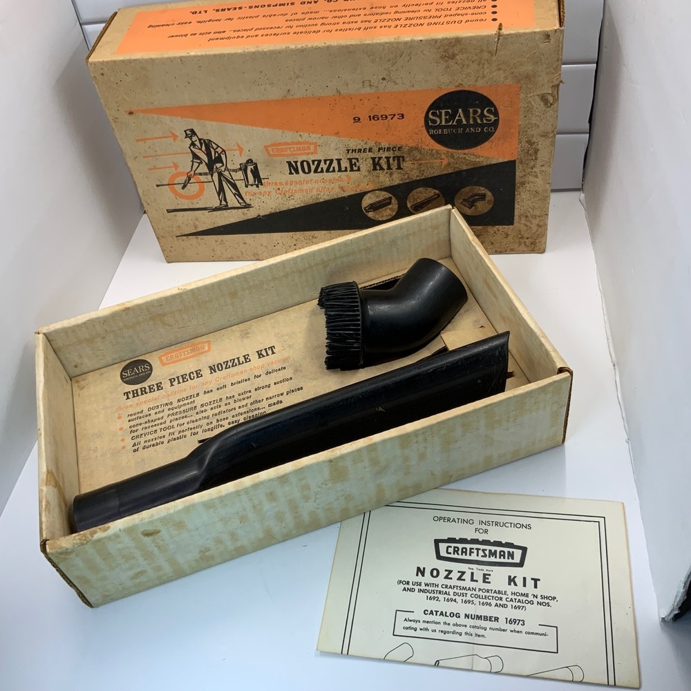 Vintage‎ Craftsman Sears Nozzle Kit 9-16973 Shop Vac Attachments 1963 Boxed